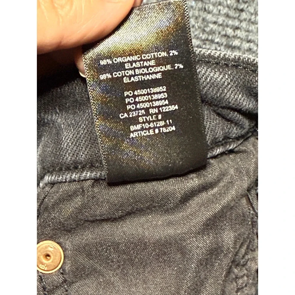 Denim Forum The Yoko Bermuda Short Women 29 Black High Rise Raw Hem Button Fly